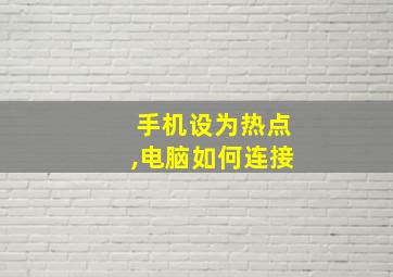 手机设为热点,电脑如何连接