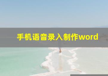 手机语音录入制作word