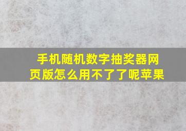 手机随机数字抽奖器网页版怎么用不了了呢苹果