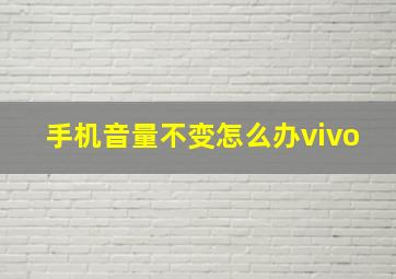 手机音量不变怎么办vivo