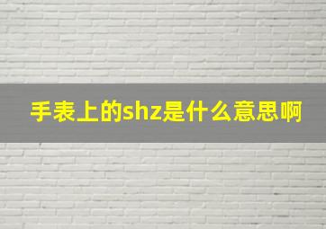 手表上的shz是什么意思啊