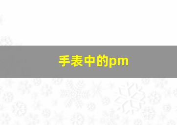 手表中的pm