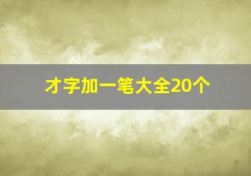 才字加一笔大全20个