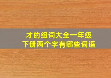 才的组词大全一年级下册两个字有哪些词语