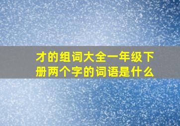 才的组词大全一年级下册两个字的词语是什么