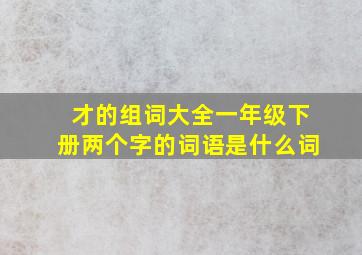 才的组词大全一年级下册两个字的词语是什么词