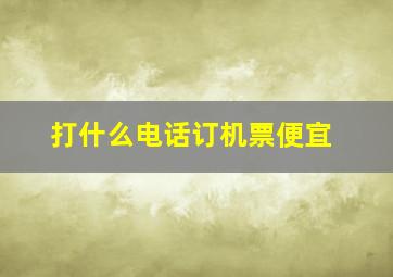 打什么电话订机票便宜