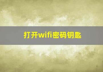 打开wifi密码钥匙