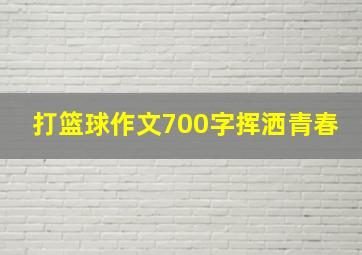 打篮球作文700字挥洒青春