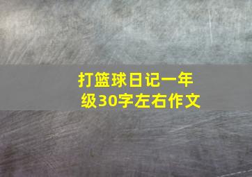 打篮球日记一年级30字左右作文