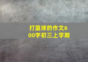 打篮球的作文600字初三上学期