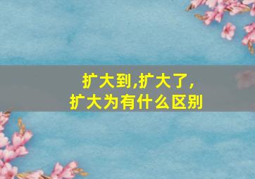 扩大到,扩大了,扩大为有什么区别