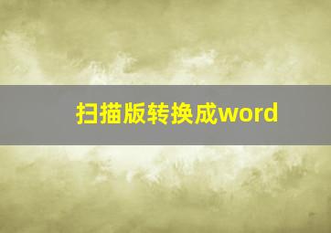 扫描版转换成word