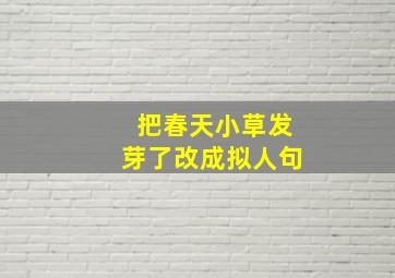 把春天小草发芽了改成拟人句