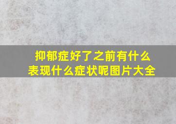 抑郁症好了之前有什么表现什么症状呢图片大全