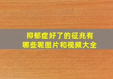 抑郁症好了的征兆有哪些呢图片和视频大全