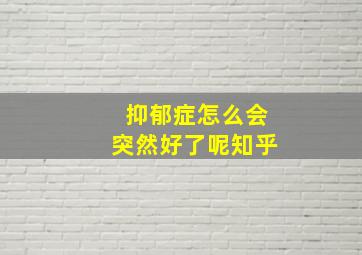 抑郁症怎么会突然好了呢知乎