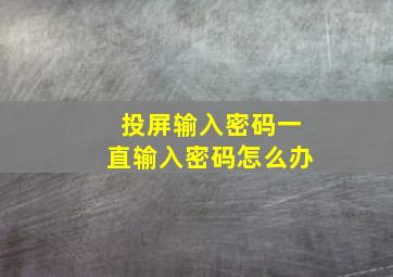 投屏输入密码一直输入密码怎么办