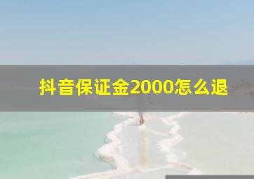 抖音保证金2000怎么退