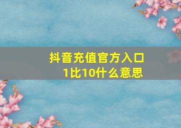 抖音充值官方入口1比10什么意思