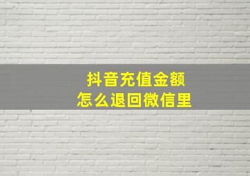 抖音充值金额怎么退回微信里