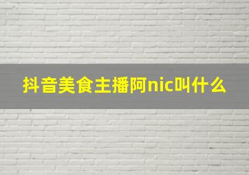 抖音美食主播阿nic叫什么