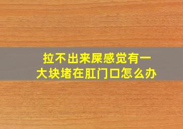 拉不出来屎感觉有一大块堵在肛门口怎么办