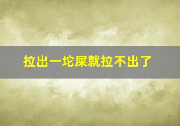 拉出一坨屎就拉不出了