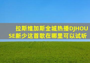 拉斯维加斯全城热播DJHOUSE新少这首歌在哪里可以试听