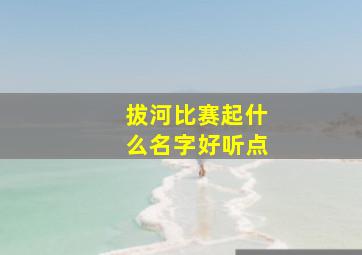 拔河比赛起什么名字好听点