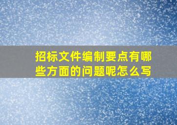 招标文件编制要点有哪些方面的问题呢怎么写