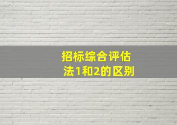 招标综合评估法1和2的区别