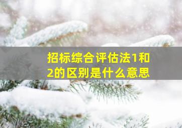 招标综合评估法1和2的区别是什么意思