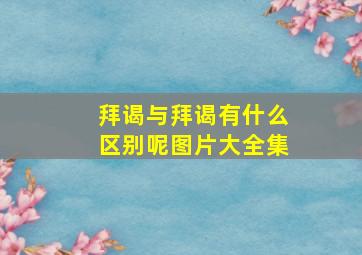 拜谒与拜谒有什么区别呢图片大全集