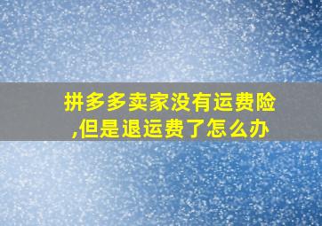 拼多多卖家没有运费险,但是退运费了怎么办