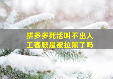 拼多多死活叫不出人工客服是被拉黑了吗