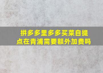 拼多多里多多买菜自提点在青浦需要额外加费吗