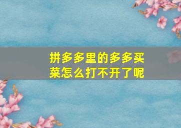 拼多多里的多多买菜怎么打不开了呢