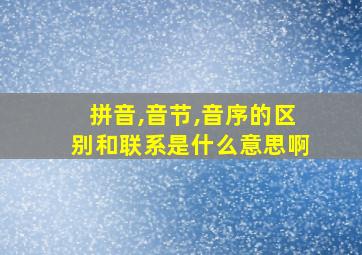 拼音,音节,音序的区别和联系是什么意思啊