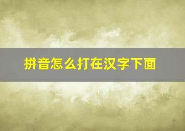 拼音怎么打在汉字下面