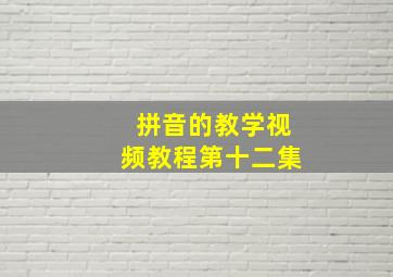 拼音的教学视频教程第十二集