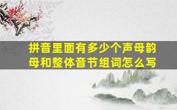 拼音里面有多少个声母韵母和整体音节组词怎么写