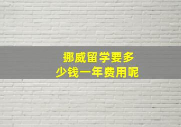 挪威留学要多少钱一年费用呢