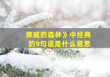 挪威的森林》中经典的9句话是什么意思