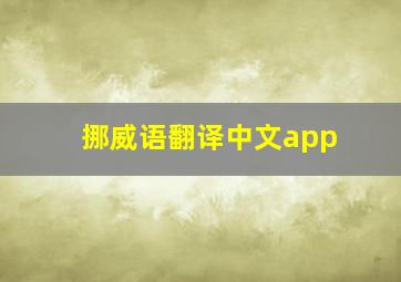 挪威语翻译中文app