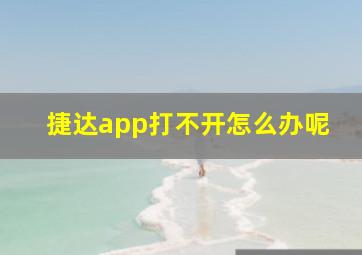 捷达app打不开怎么办呢