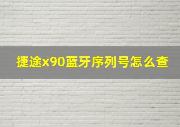 捷途x90蓝牙序列号怎么查