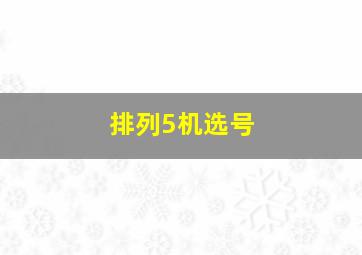 排列5机选号