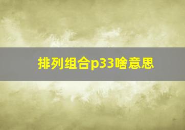 排列组合p33啥意思