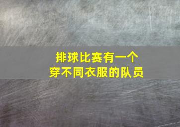 排球比赛有一个穿不同衣服的队员